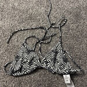 Primark Black & White Zebra Triangle Bikini Top